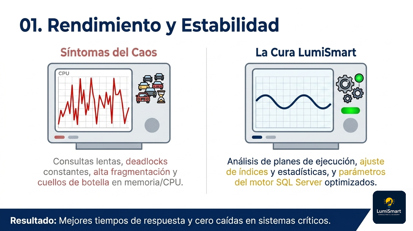 Caso de uso: optimización de rendimiento y estabilidad de bases de datos